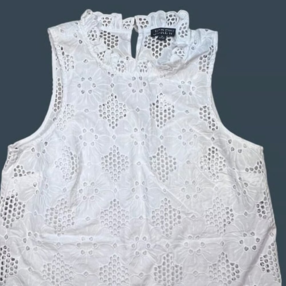 J. Crew White Eyelet Tank